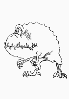 A coloring page of monster